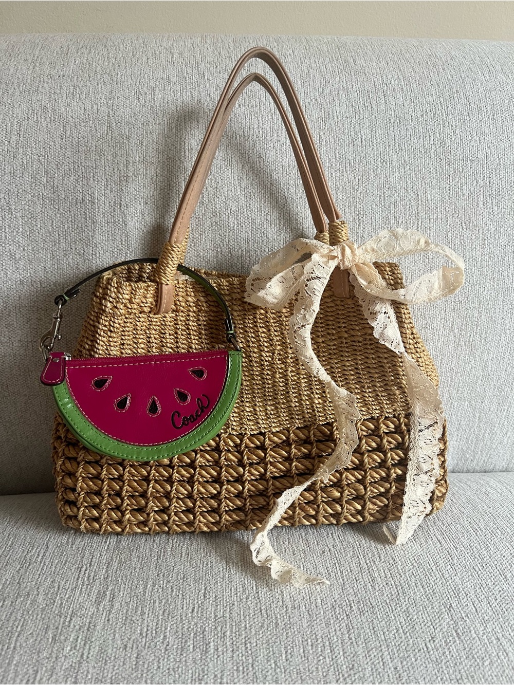 Coach Y2K Watermelon Leather Coin Purse HTF Vintage Coach